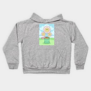 Flowers With Faces - White Picket Fence Kids Hoodie